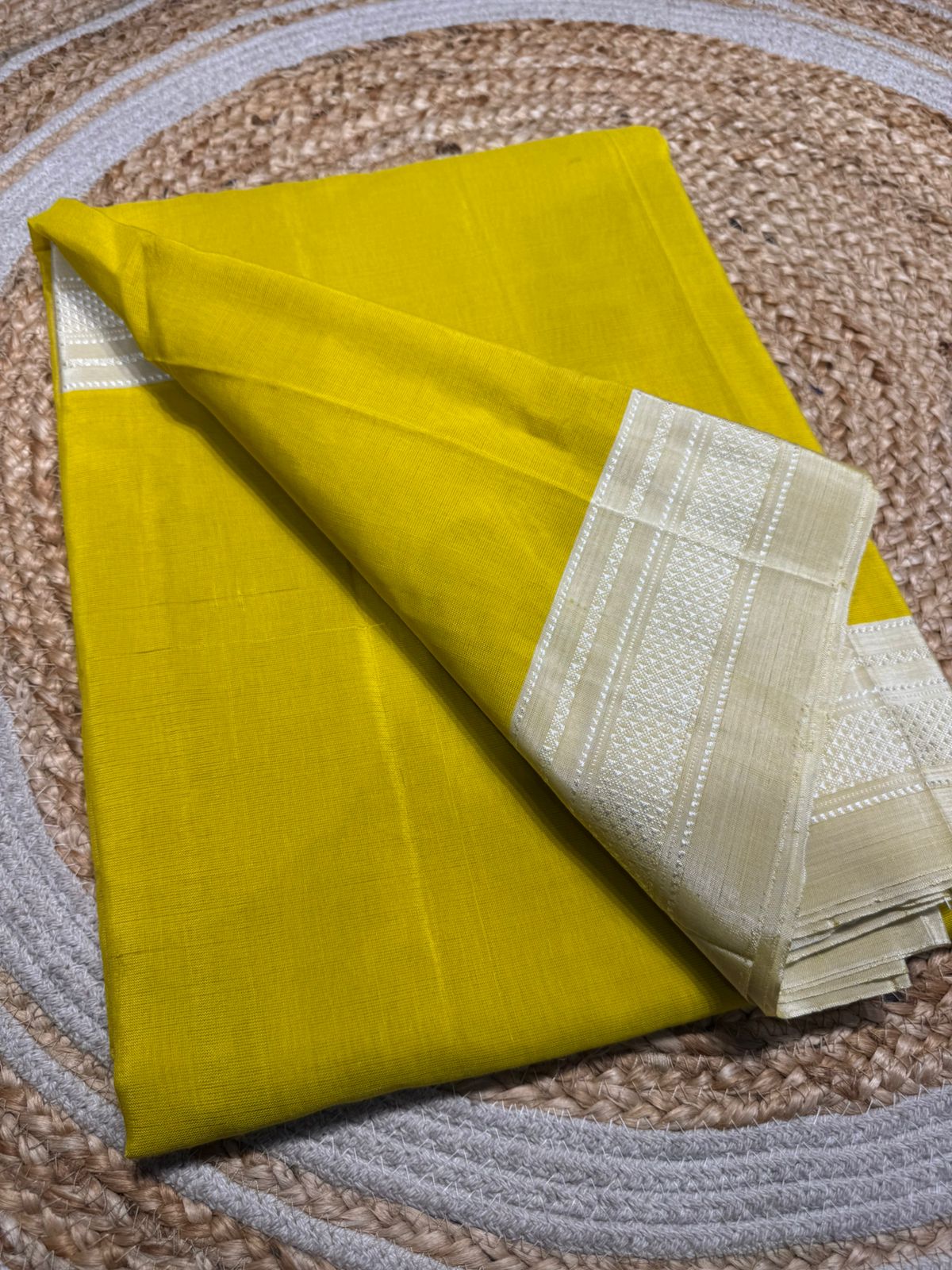 Mustard Yellow Ilkal Cotton Saree