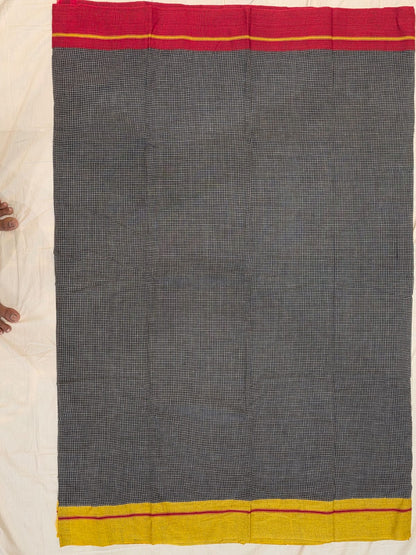Black-Red Yellow Ilkal handloom Patteda Anchu Saree