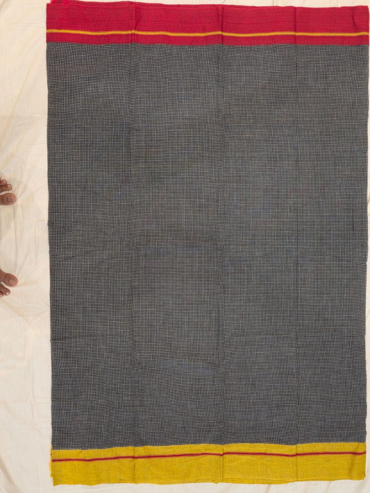 Black-Red Yellow Ilkal handloom Patteda Anchu Saree