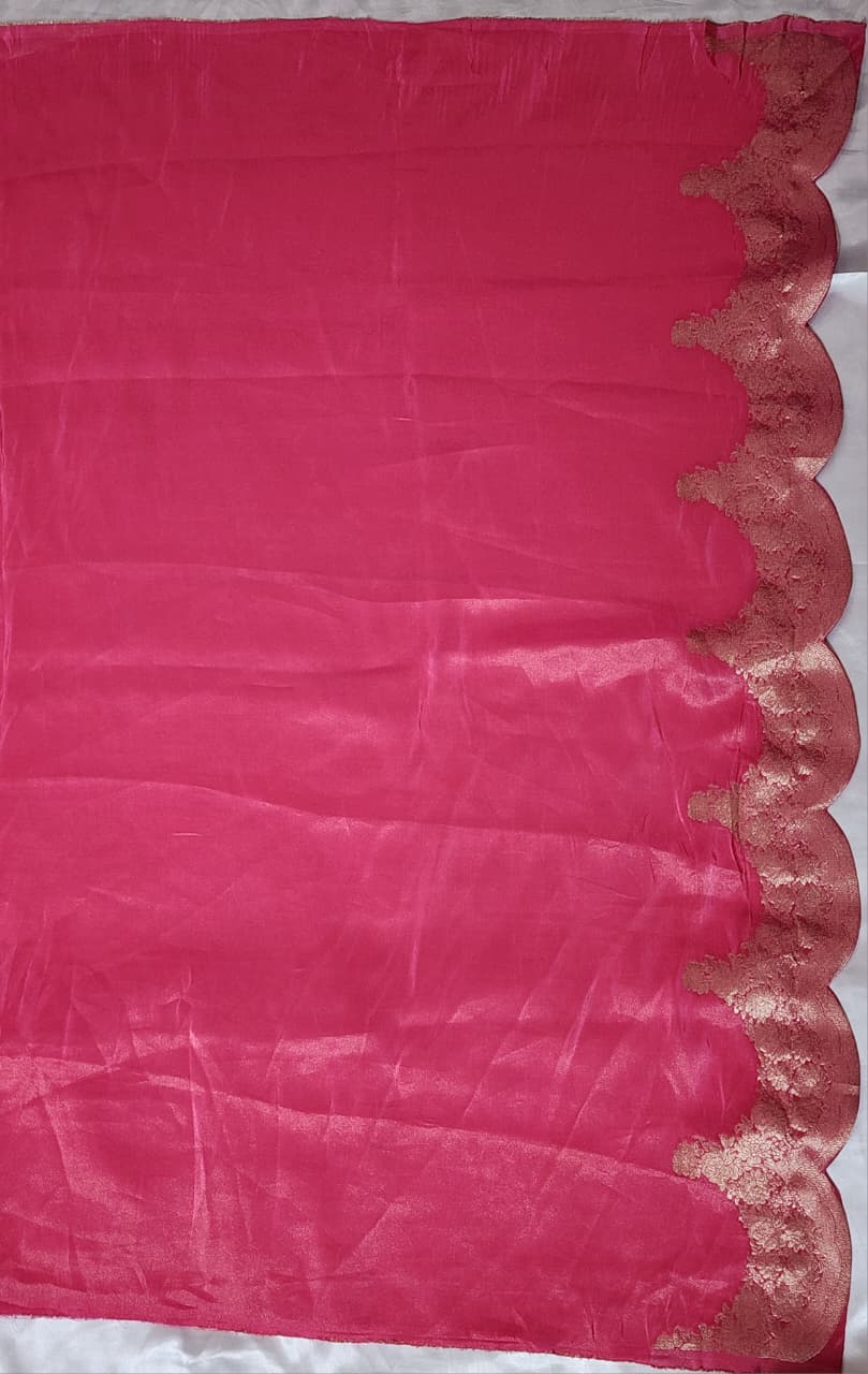Pink 4-shaded Designer Saree