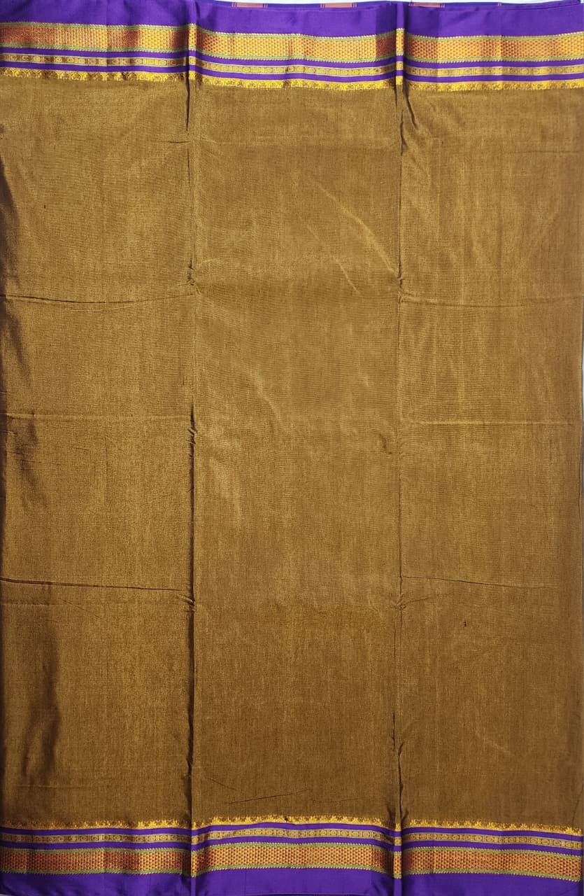 Rust Brown Ilkal cotton Saree