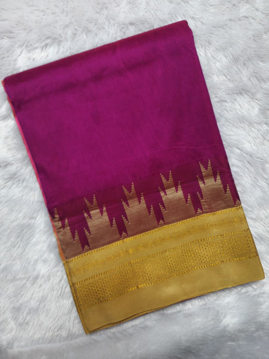 Magenta Ilkal Cotton Saree