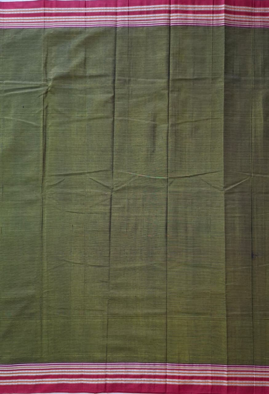 green-Maroon Ilkal Mercerized Cotton (raasta saree)
