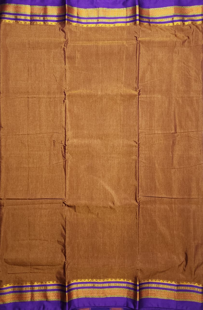 dark golden-brown Ilkal Saree