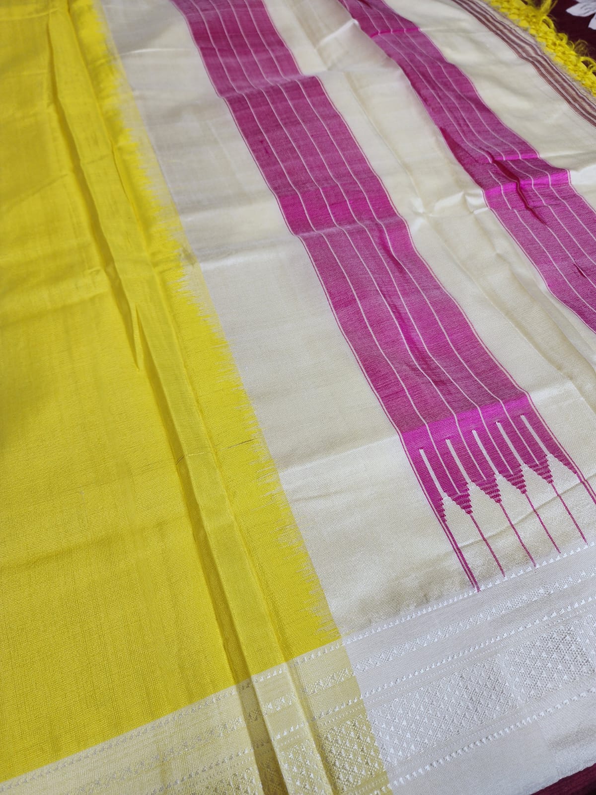 Mustard Yellow Ilkal Cotton Saree