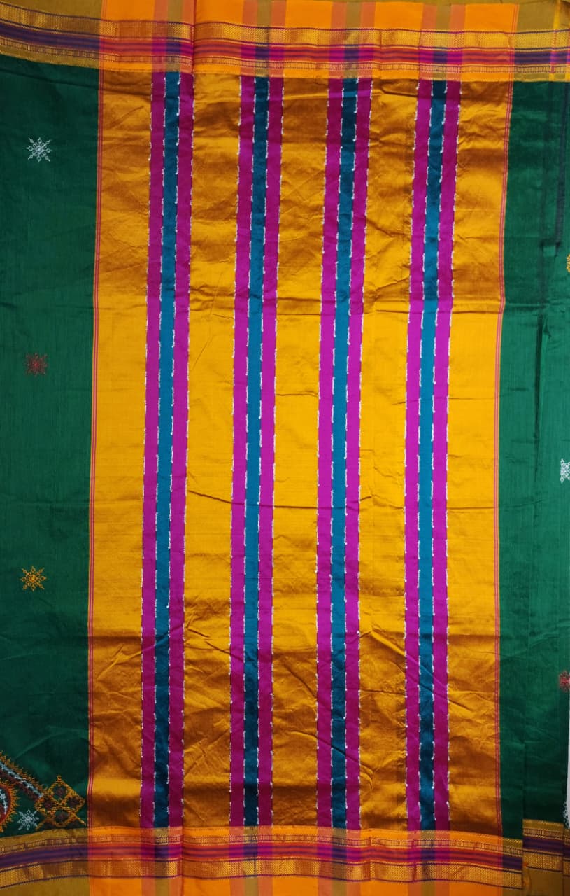 Green Ilkal Kasuti Saree
