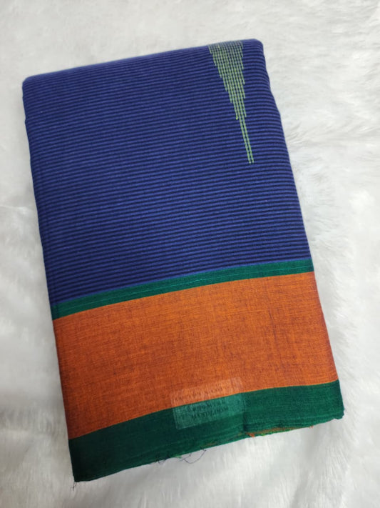 Royal Blue  Cotton Handloom Saree
