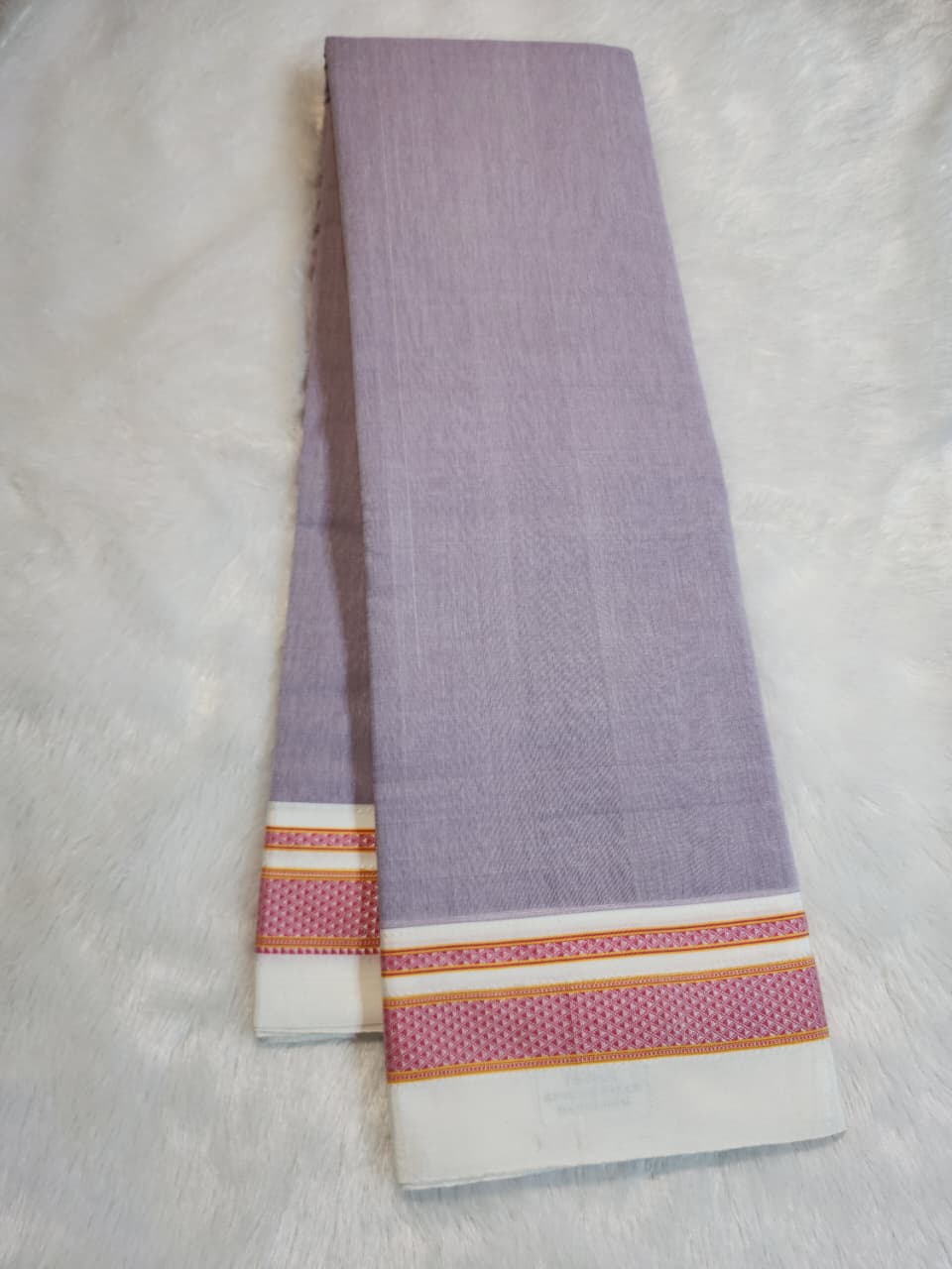 Lavender Ilkal Cotton Handloom Saree with Silk Pallu