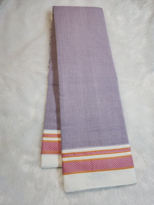 Lavender Ilkal Cotton Handloom Saree with Silk Pallu