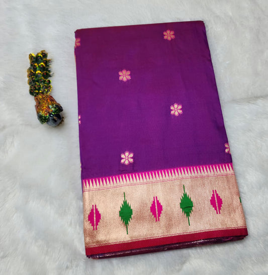 Magenta Pink Soft Silk Paithani Saree