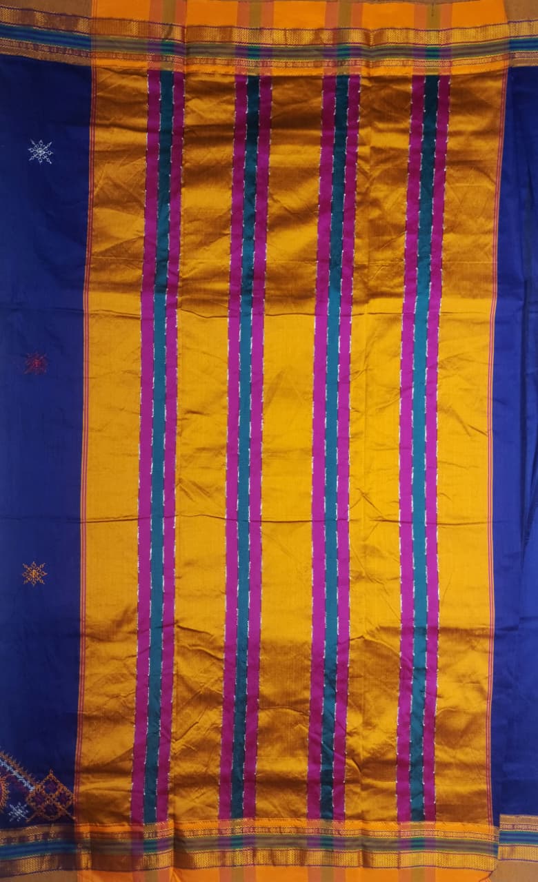 Royal Blue Ilkal Kasuti Saree