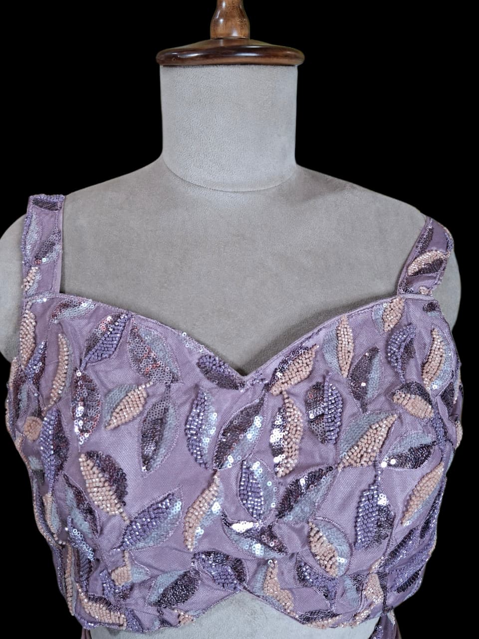 Lavender Leaf – Party Wear Saree with Embroidered Blouse