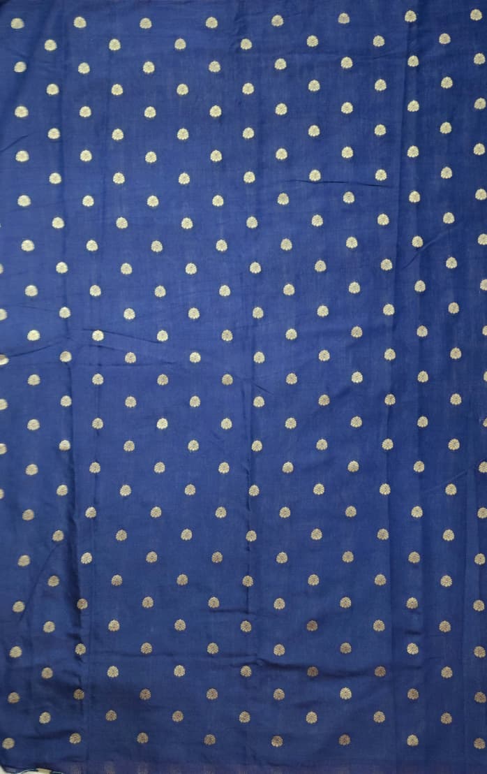 Dark Blue Semi Mysore Silk 3D Print Kalamkari Saree