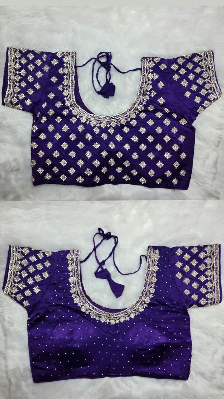 Purple Party Wear Saree – Elegant Stone Work Edition