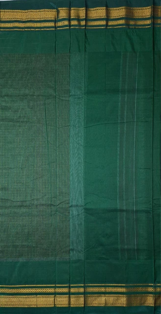 Dusty Mauve Gadwal Chaduranga Ilkal Cotton Saree with Contrast Zari Border & Pallu