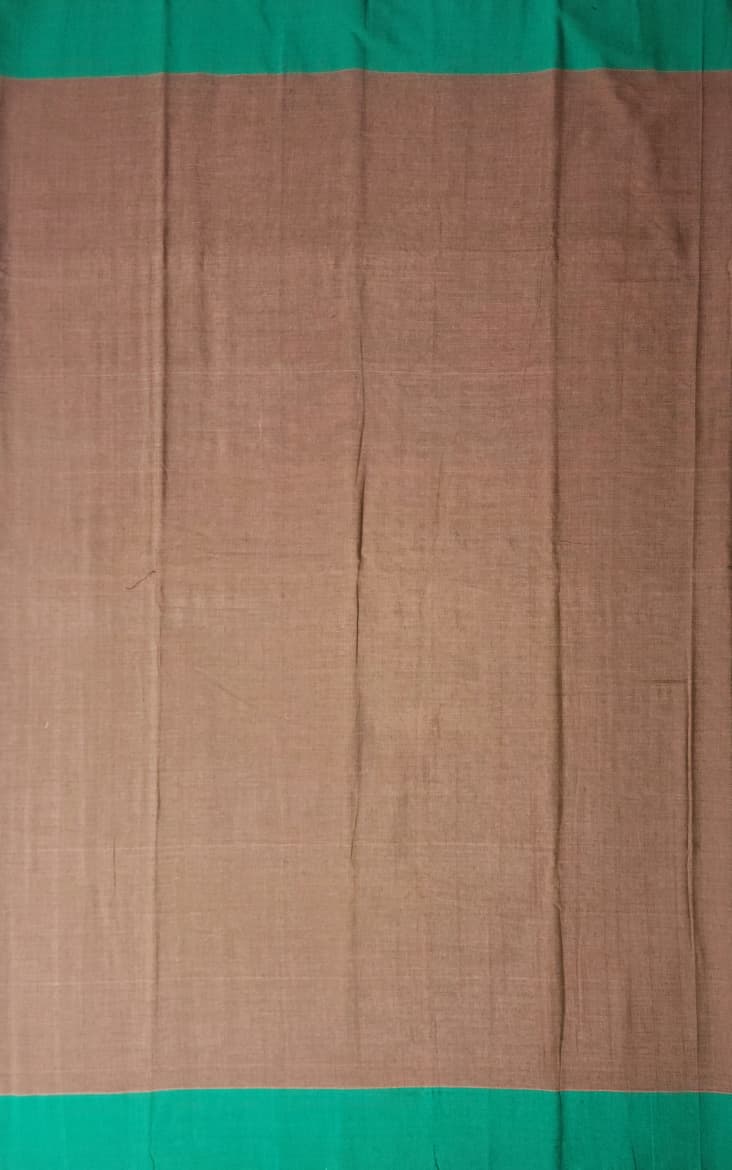 Rust Brown Cotton Handloom Saree