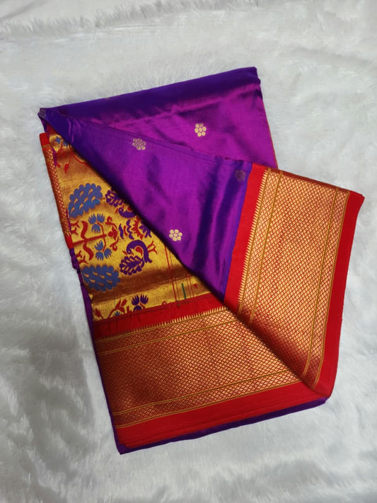 purple-red-Paithani-silk