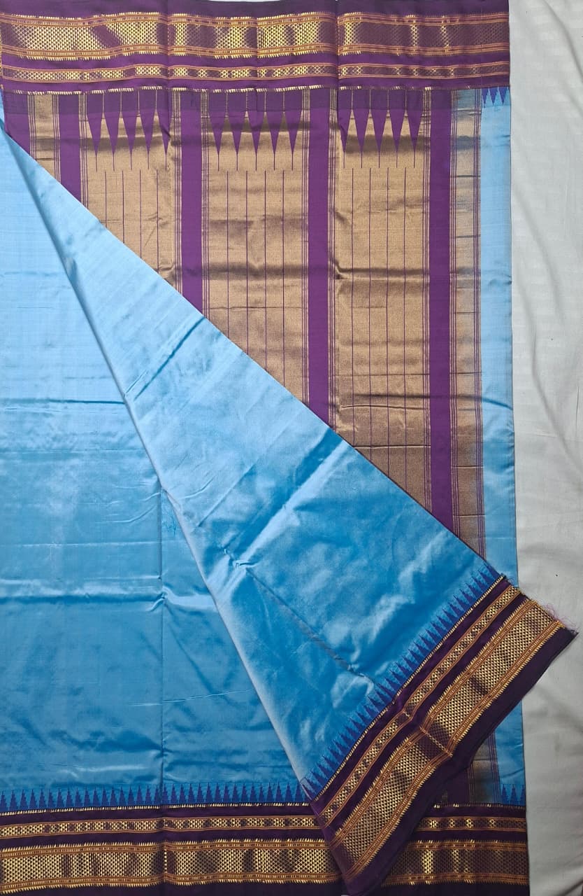 Blue-Purple Ilkal Silk