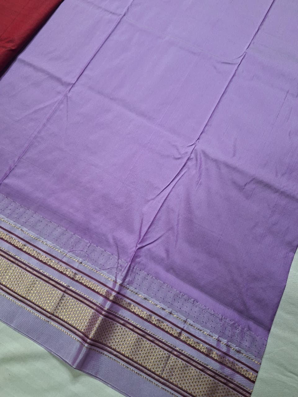 Maroon-Lilac Ilkal Silk