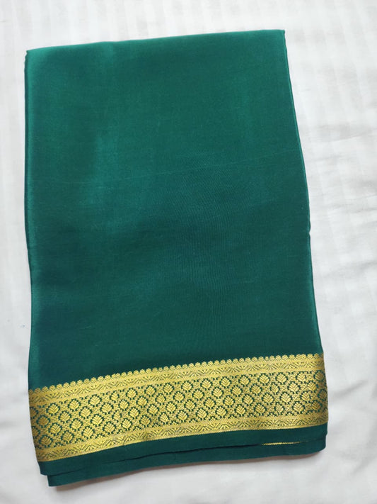 Classic Bottle Green Mysore Silk Saree