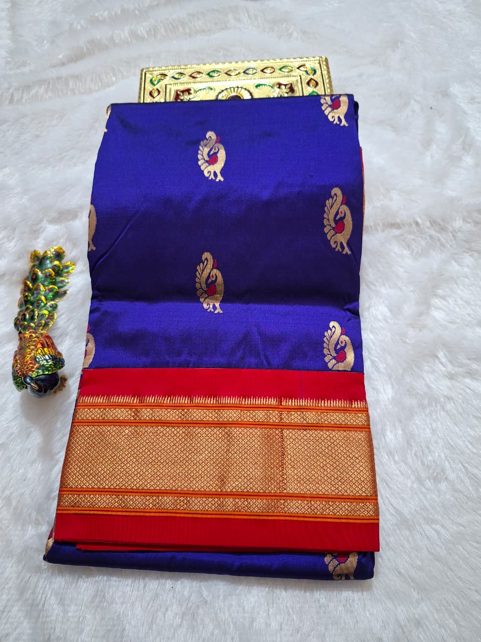 royal blue-Paithani-silk