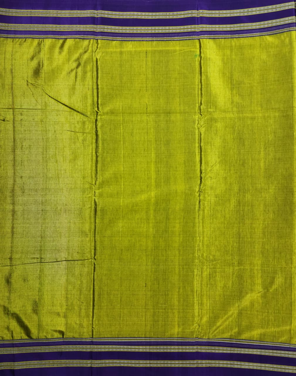 Green–Purple Ilkal Viscose Saree with Gayathri Border