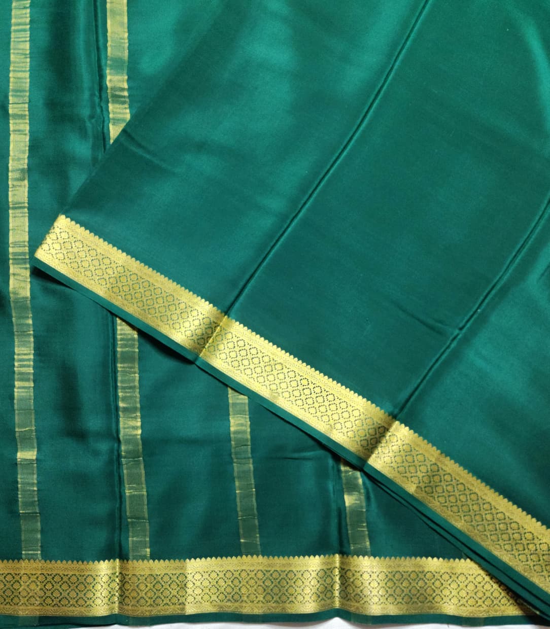 Classic Bottle Green Mysore Silk Saree