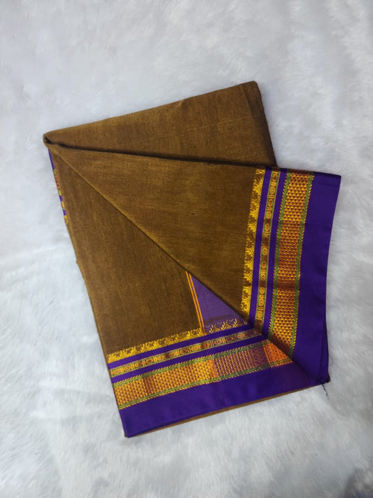 Rust Brown Ilkal cotton Saree