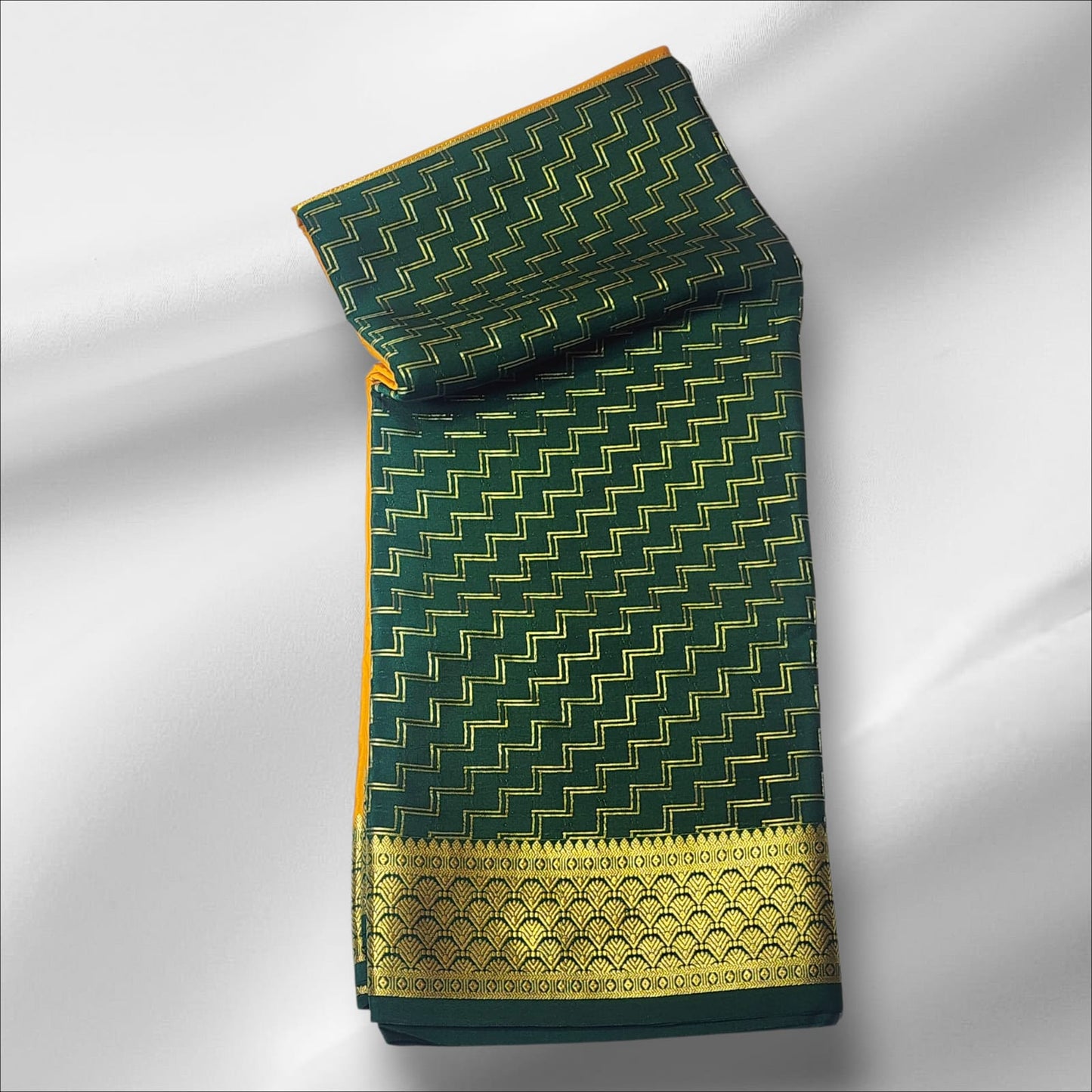 Striking Green Mysore Silk Saree