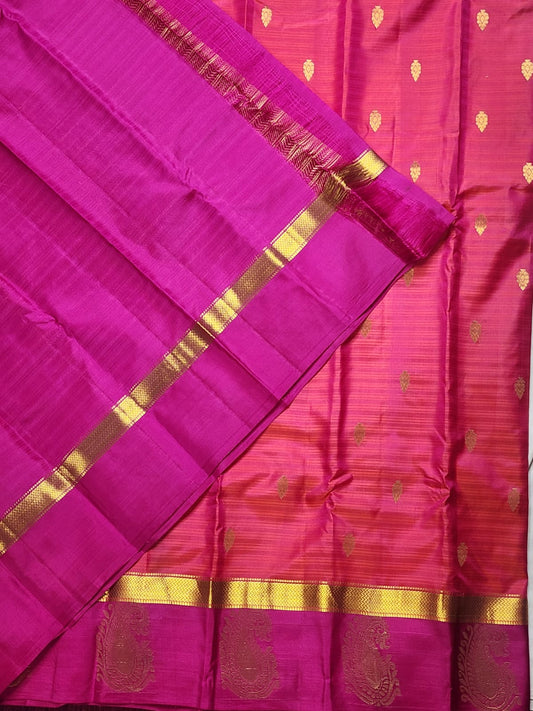 Radiant Pink Gadwal Silk Saree