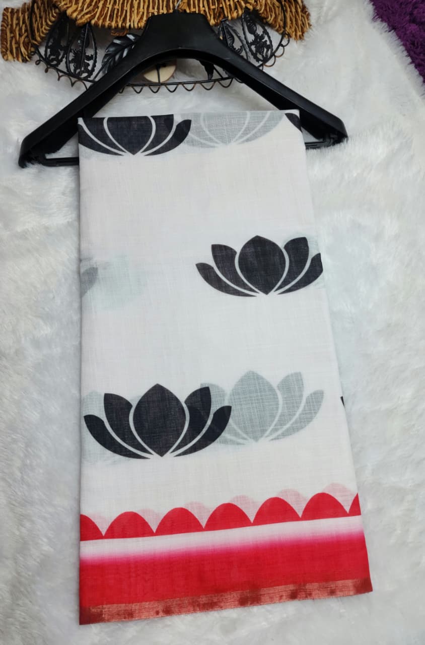 white-cotton-lotus-print