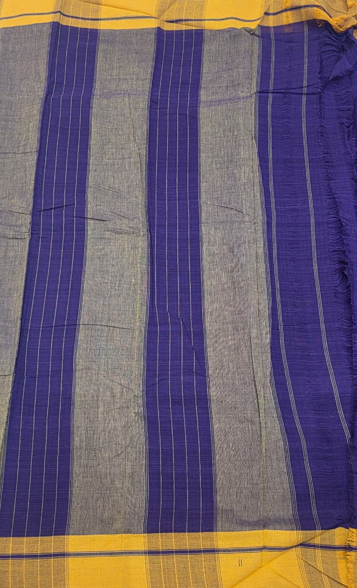 Purple-Yellow Ilkal handloom Patteda Anchu Saree
