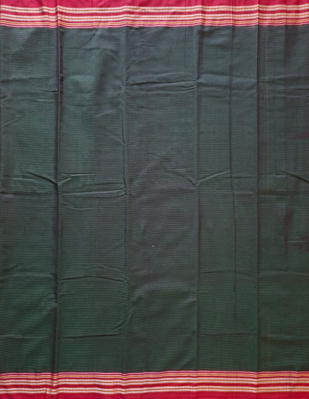 Bottle green-Maroon Ilkal Mercerized Cotton (raasta saree)