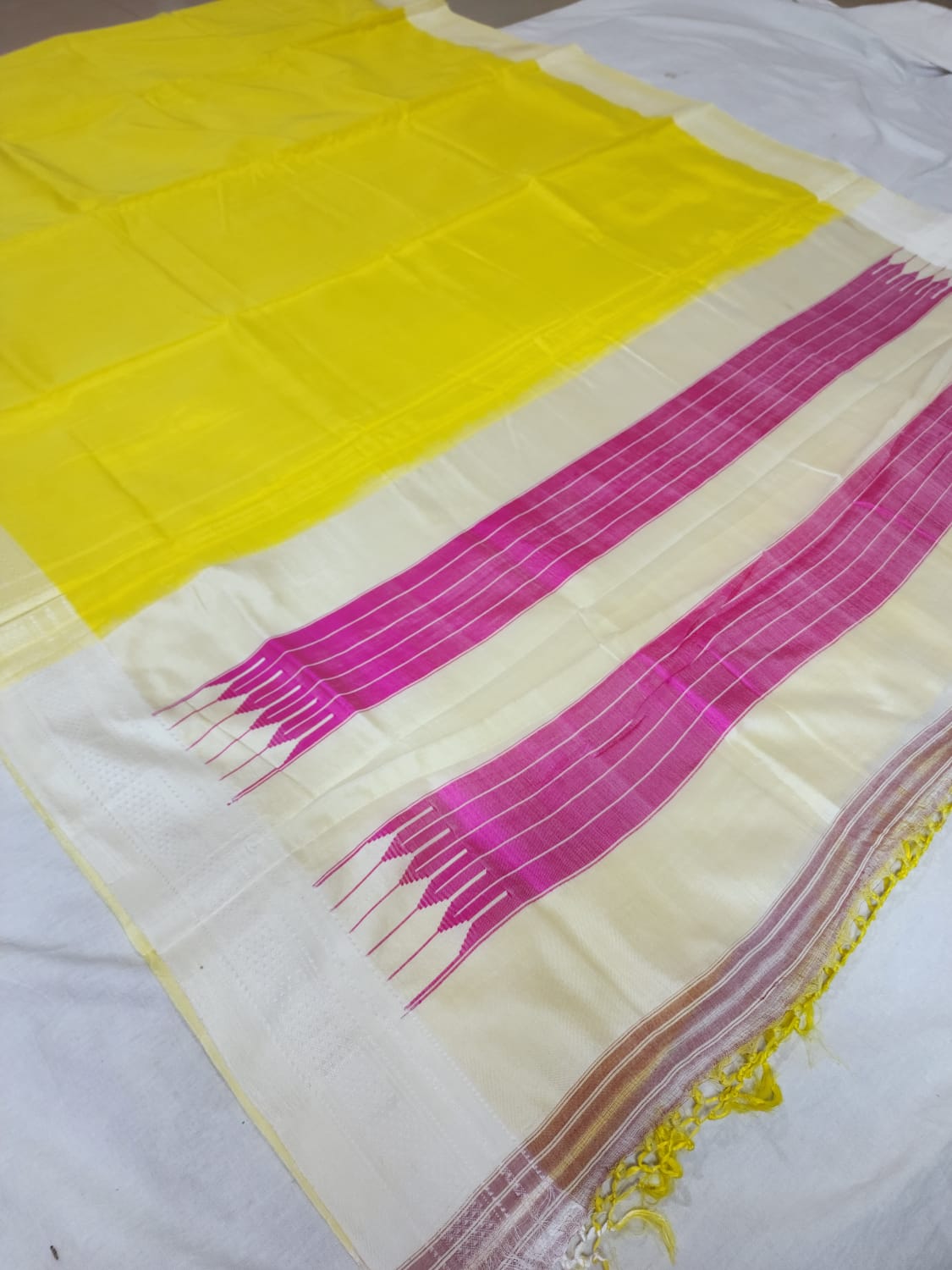 Mustard Yellow Ilkal Cotton Saree