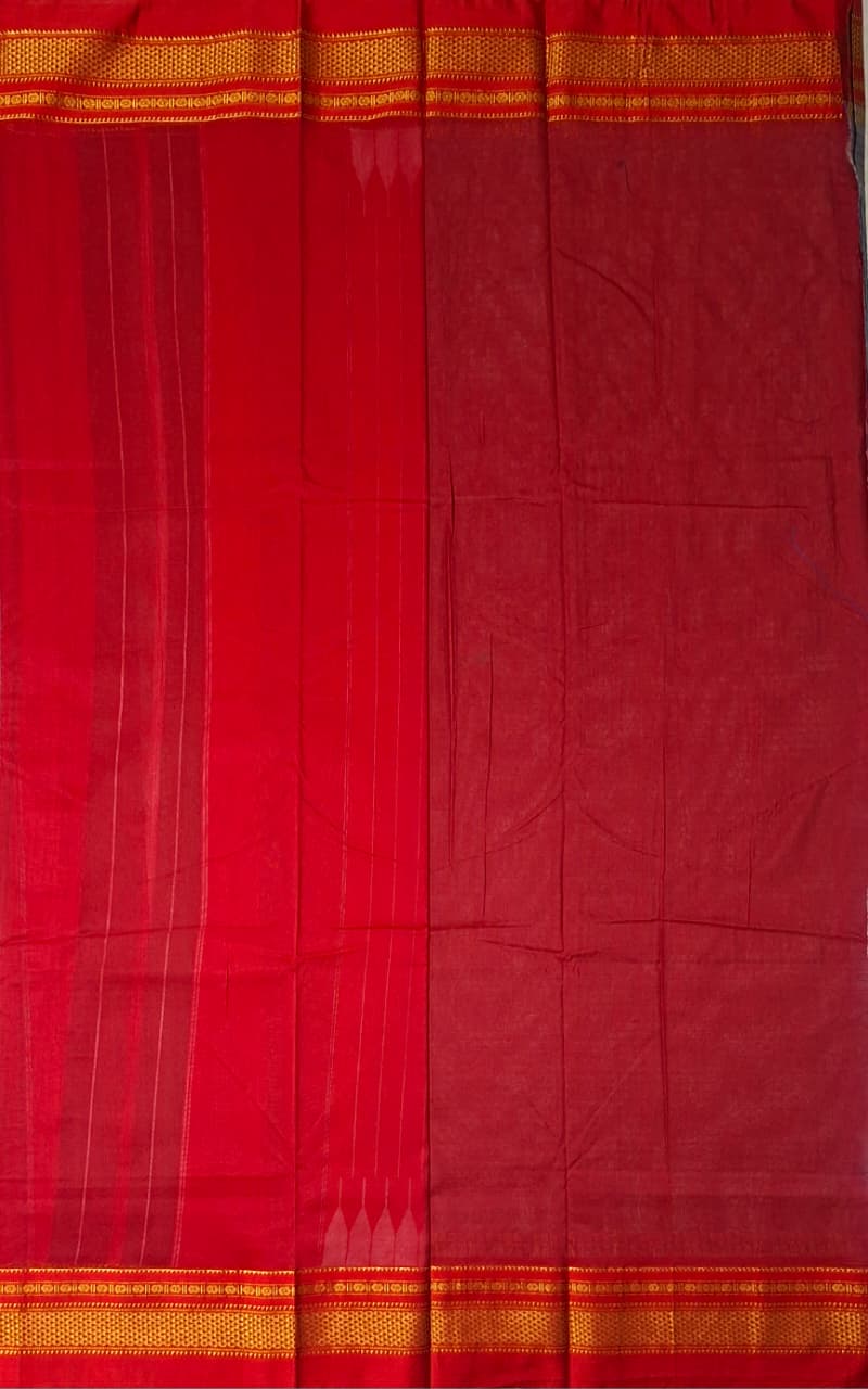 Steel Grey thread chaduranga Ilkal with Gadwal Vermilion Red Border