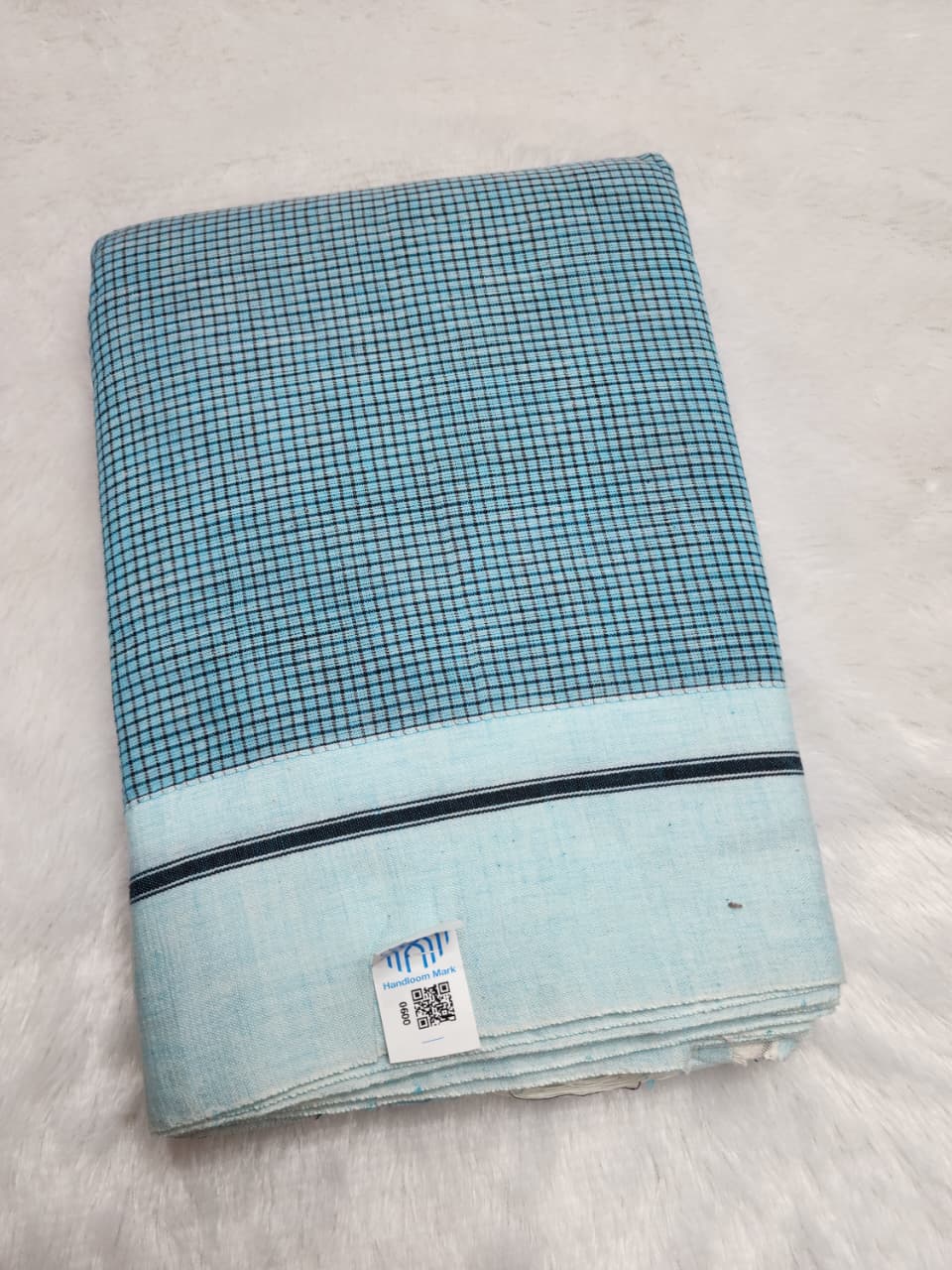 classic navy blue checks Patteda Anchu Ilkal Saree