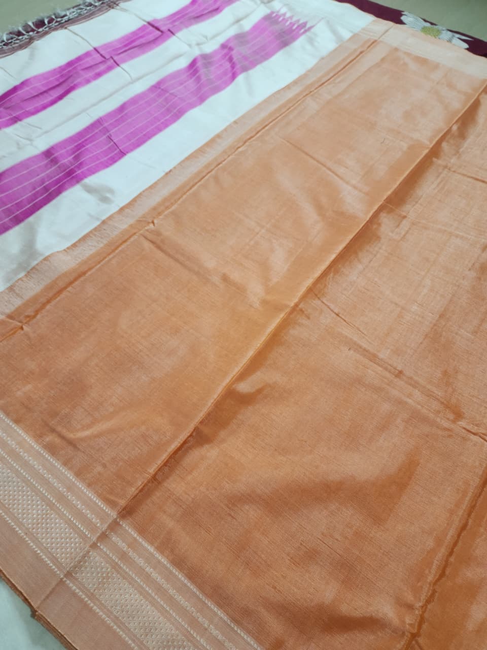 Peach Ilkal Cotton Saree