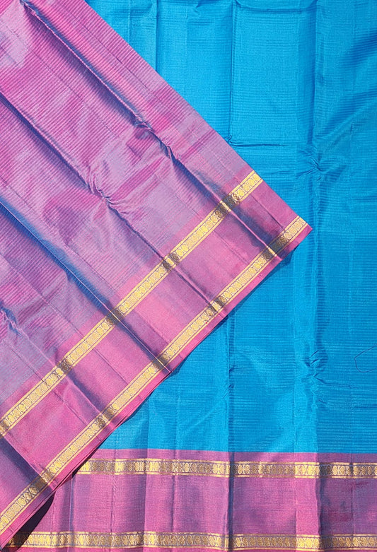 Regal Blue Gadwal Silk Saree