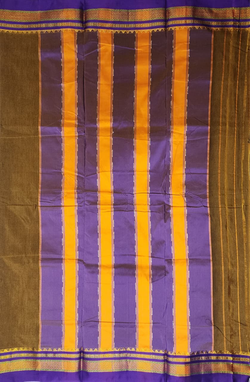 Rust Brown Ilkal cotton Saree