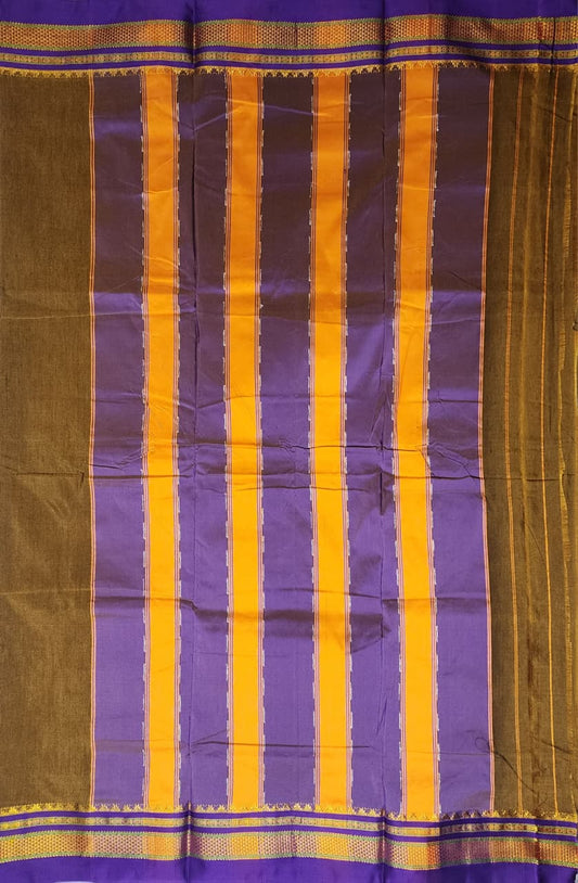 Rust Brown Ilkal cotton Saree