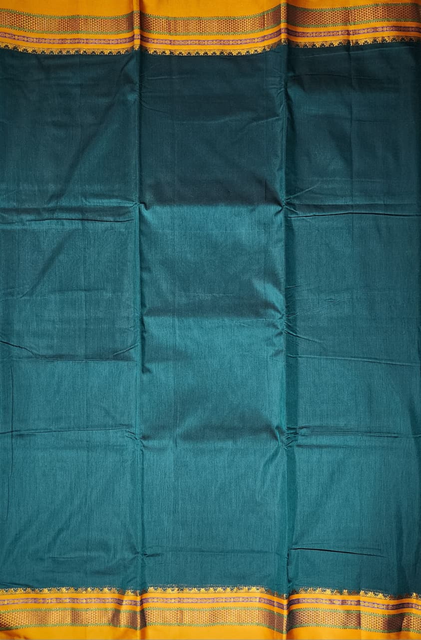 Deep teal green Ilkal Saree