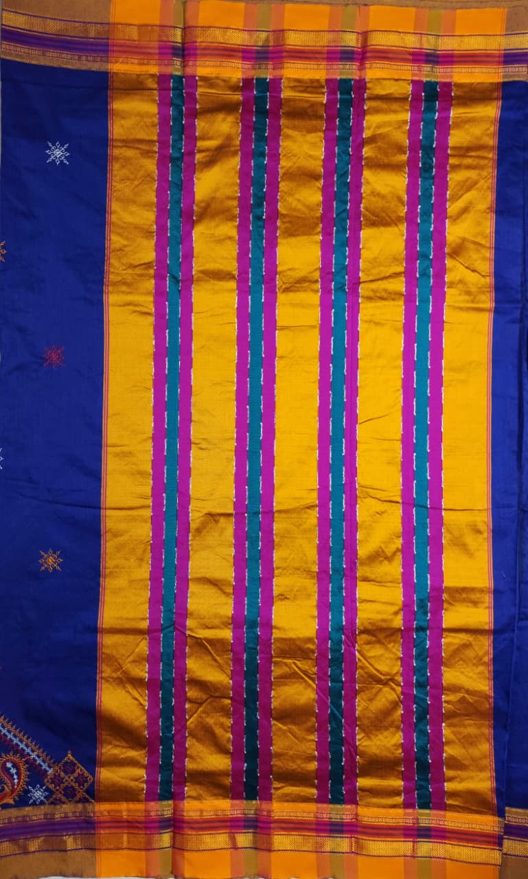 Royal Blue Ilkal Kasuti Saree