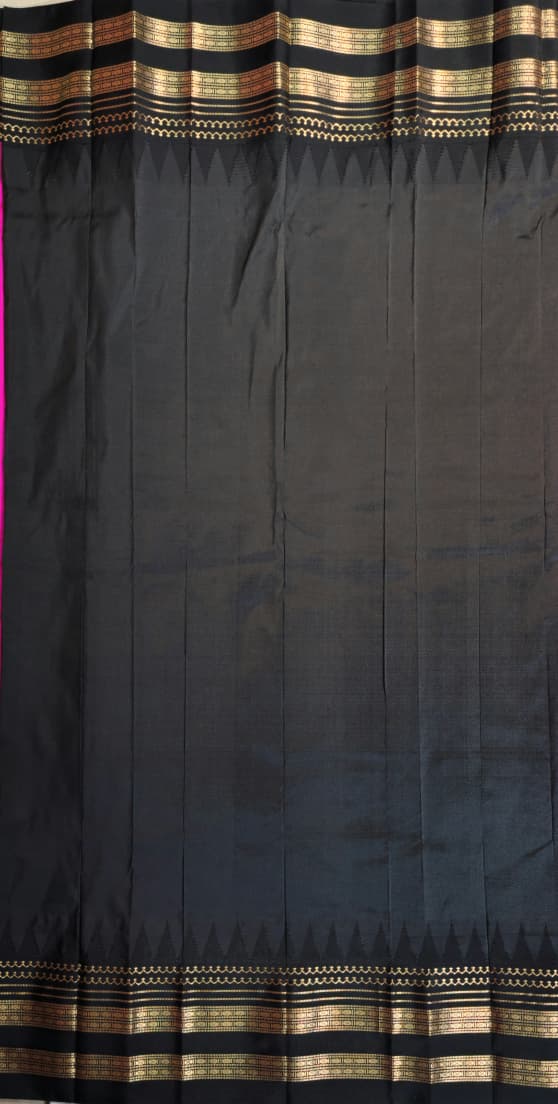 Rani Pink Ilkal Gadwal Pure Silk Saree - Gayathri Edition