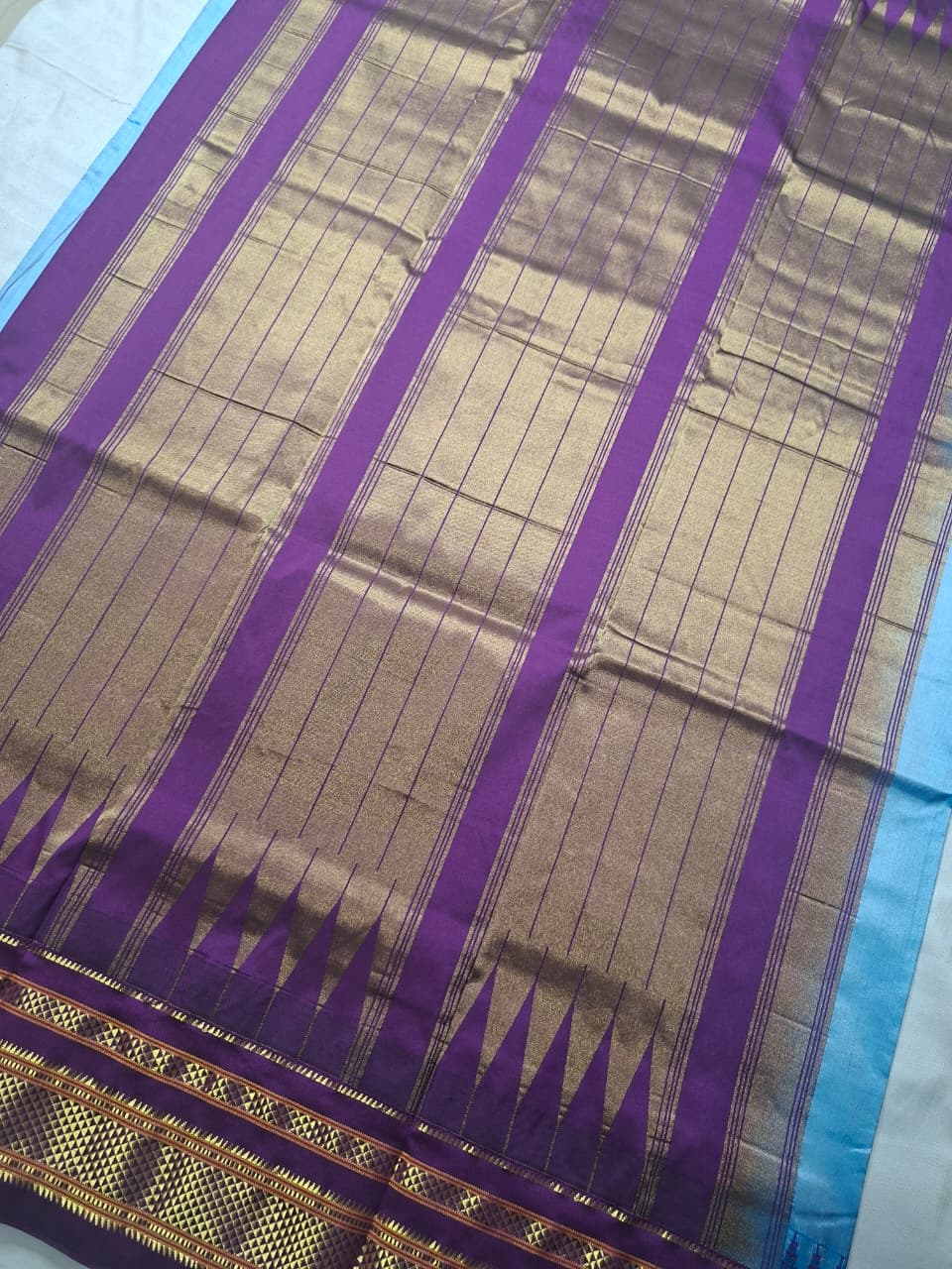 Blue-Purple Ilkal Silk