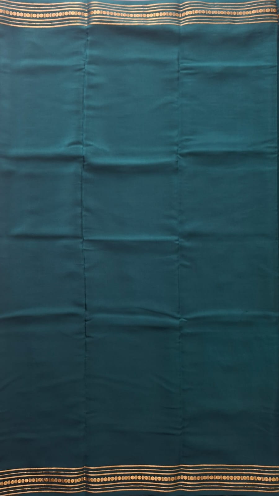 dark green mysore crepe pure silk with floral zari border
