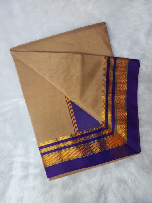 Light Beige Cream Ilkal Saree