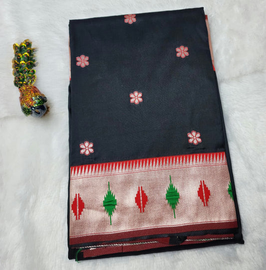 Black Soft Silk Paithani Saree