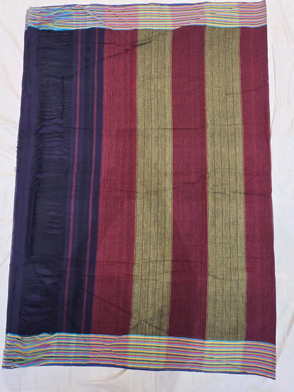 Purple-Multicolor Ilkal handloom Patteda Anchu Saree