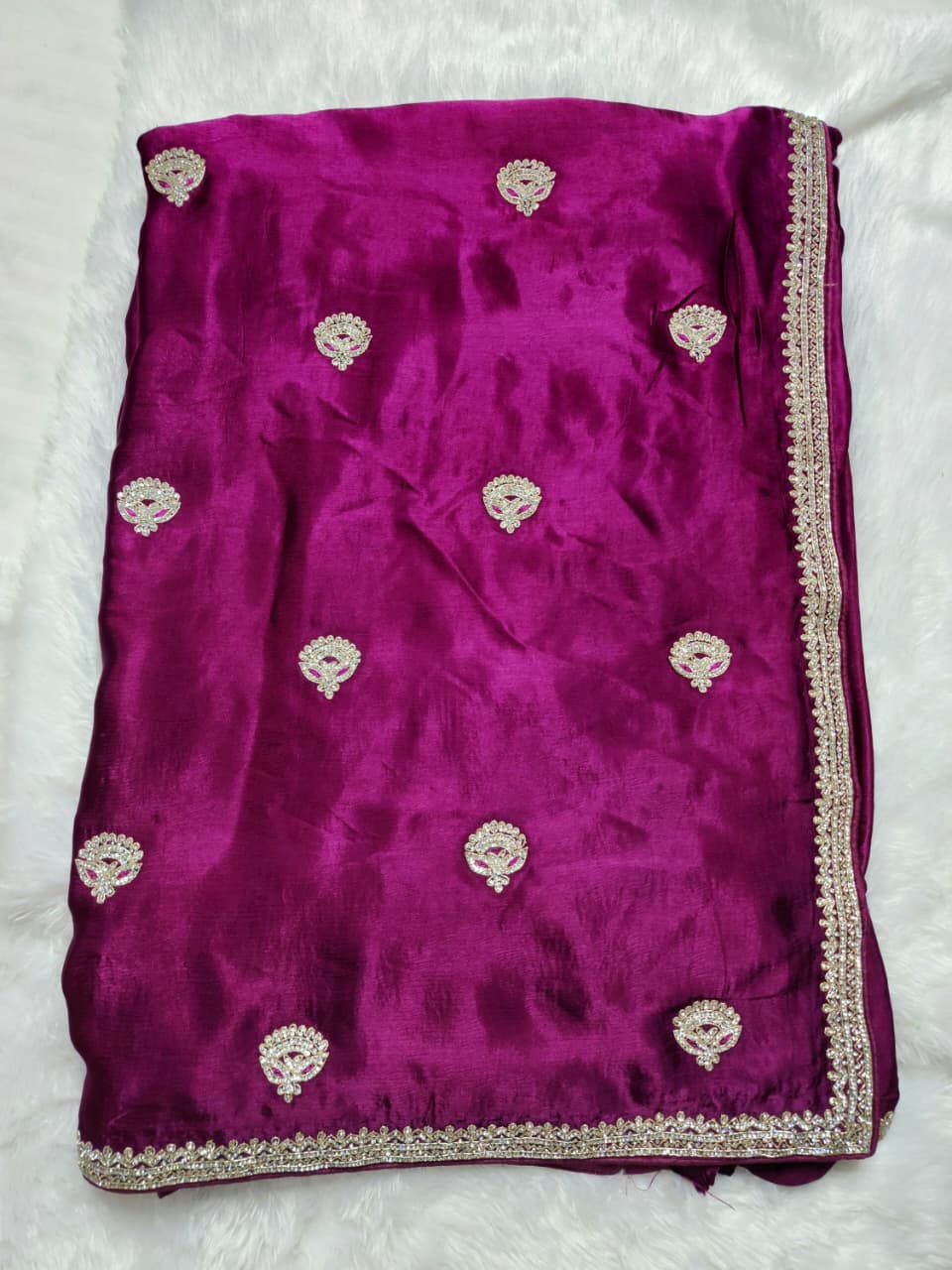 Magenta Party Wear Saree – Elegant Embellished Classic