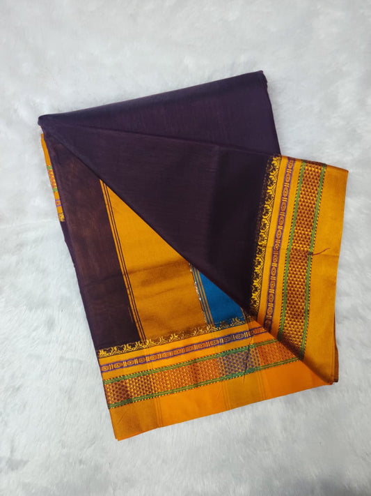 Dark Wine Purple Ilkal Saree
